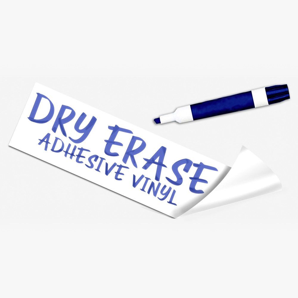 Dry erase adhesive vinyl sample.