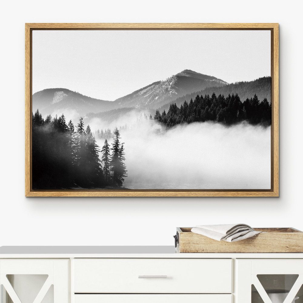 Framed canvas wall art print.