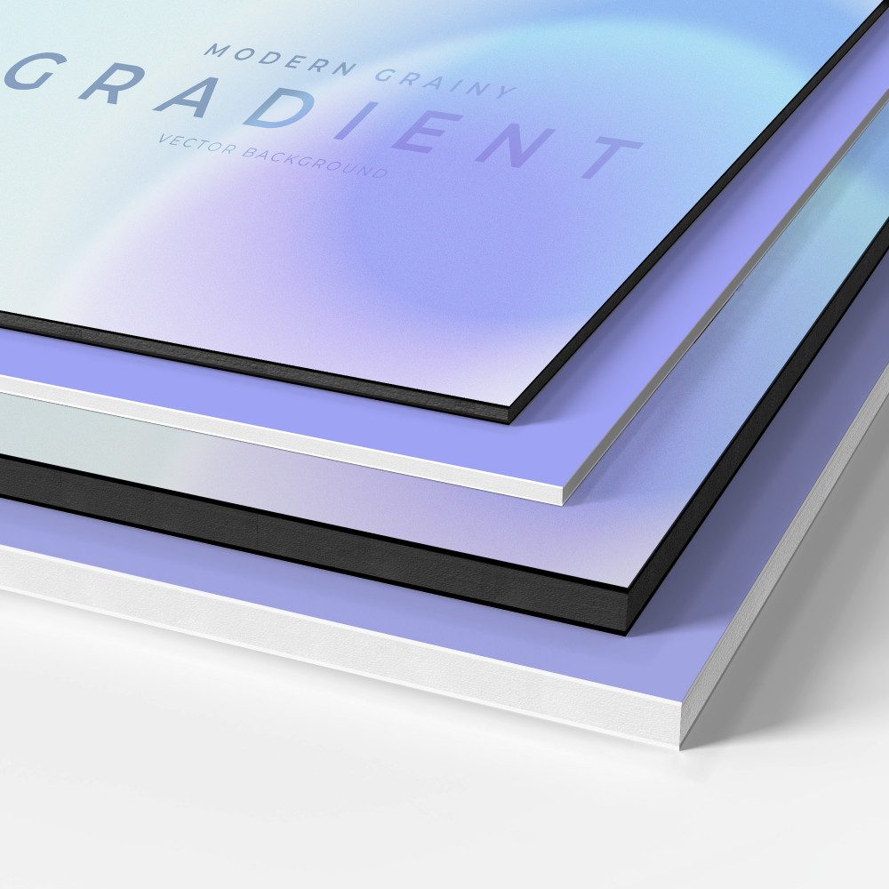 Stack of rigid Gatorfoam display board material.