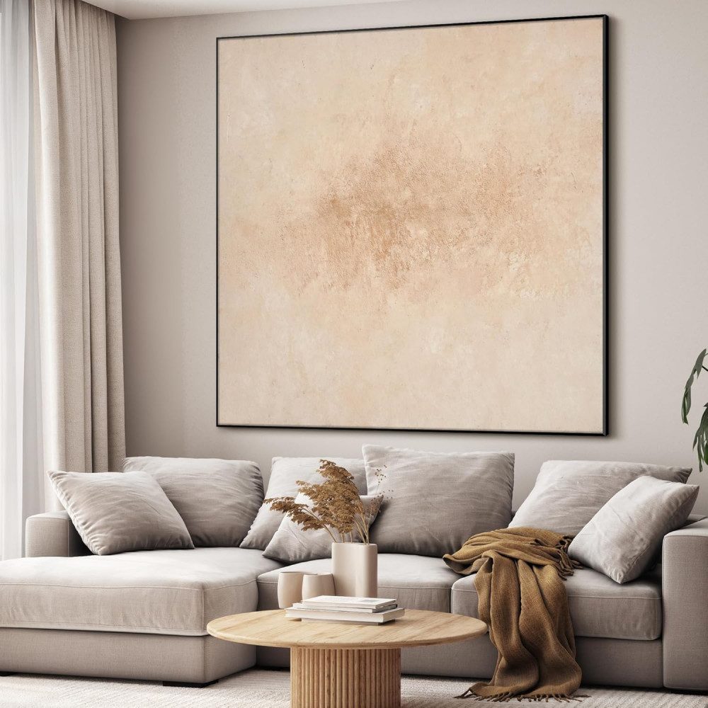 Wall-mounted SEG fabric frame display.