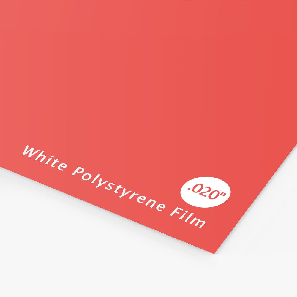 Printed styrene sign sample for menus and retail display printing.