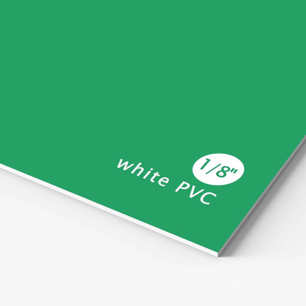 White PVC sign material sample.